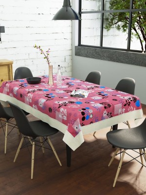 Casanest Printed 10 Seater Table Cover(Black & White Leaves & Blue Polka, Plastic)