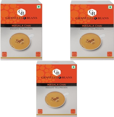 Granules and Beans Masala Tea Instant Premix (Pack of 3) |Indian Masala Chai Instant Premix | 10 Sachets of 14gms Each Instant Chai for Immunity & Freshness Spices Instant Tea Box(3 x 10 Sachets)