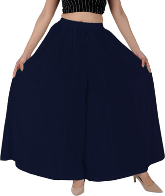 Jaipuri Print Flared Women Dark Blue Trousers