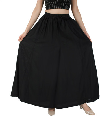 Jaipuri Print Flared Women Black Trousers