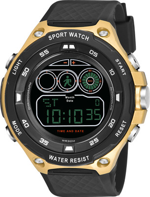Piaoma 8456 Gold BIG SIZE Digital Black Sports Waterproof Military Watch Digital Watch - For Men