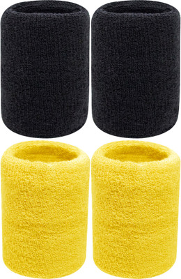 Neska Moda Unisex Wrist Support/Wrist Band-Free Size Wrist Support(Black, Yellow)