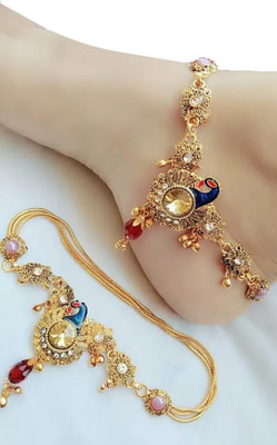 Pihoo Enterprise MOR BLUE fashion Tithi anklet - 56 Alloy Anklet(Pack of 2)