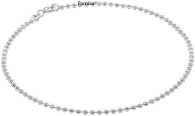 Parnika One Piece of Very Sleek Cute Silver Balls 925 Silver Anklet | 92.5 Sterling Silver Anklet