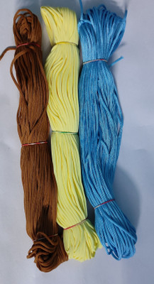 UVV macrame cord Cream and Brown,Sky Blue color 1 bundles each