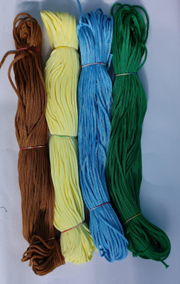 UVV macrame cord Cream and Brown,Sky Blue,Green color 1 bundles each