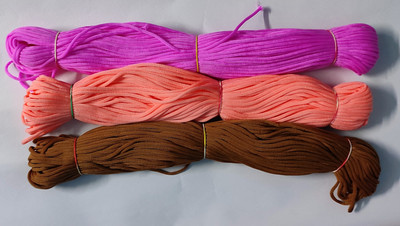 UVV macrame cord Violet,Peach,Brown_1 bundles each
