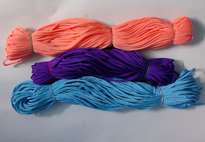 UVV macrame cord Peach,Violet,sky blue_1 bundles each