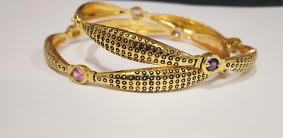 Shree Yogi Bangles Brass Crystal Bangle Set(Pack of 2)