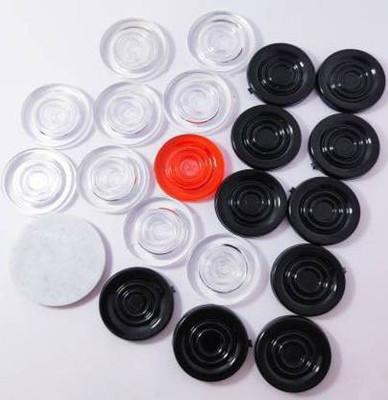 Hyper 001 Transparent coins/pawns for carrom board Carrom Pawns (Pack of 20) Carrom Pawns(Pack of 1)