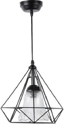 PR Prashant Pendants Ceiling Lamp(Black, Clear)