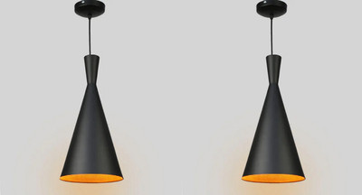 PR Prashant Pendant Lamp Ceiling Lamp(Black, Gold)