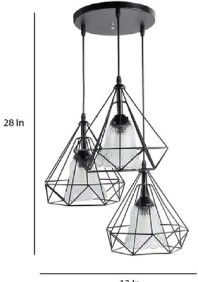 PR Prashant Pendant Lamp Ceiling Lamp(Clear, Black)