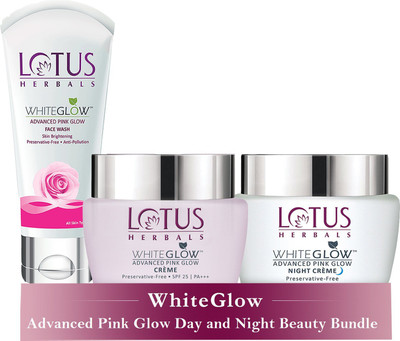 LOTUS HERBALS WhiteGlow Advanced Pink Glow Day And Night Beauty Bundle(3 Items in the set)