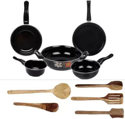 Maharajee by Maharajee Induction Bottom Non-Stick Coated Cookware Set(Aluminium, 10 - Piece)