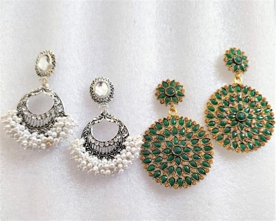 DDVS FASHION Jhumka Earrings for Women&Girls Beads, Crystal Brass, Alloy Jhumki Earring, Drops & Danglers