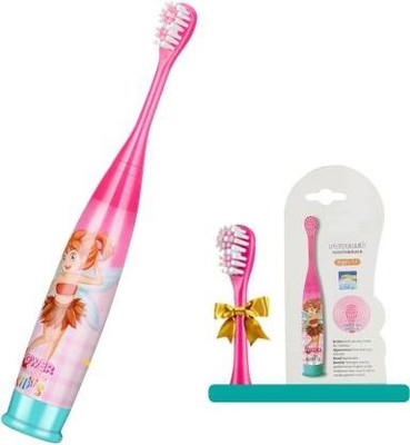FATFISH Pack of 1 Kids Cartoon Printed Extra Soft Electric Battery Powered Toothbrush For Girl Kids(1Pc) Electric Toothbrush (Multicolor) Electric Toothbrush(Pink)