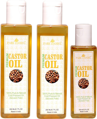PARK DANIEL Premium Cold Pressed Hexane Free Castor Oil Combo Set(2 No.200 ml+100 ml)Bottles(500 ml)