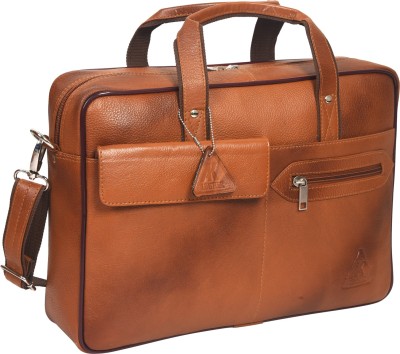 A. K. LEATHER Men Tan Messenger Bag