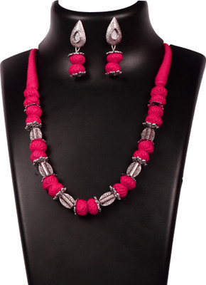 DOM Oxidised Silver Multicolor Jewellery Set(Pack of 1)