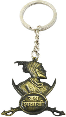 AFH Jay Shivaji Antique Gold Chatrapati Shivaji Maharaj Key Chain Key Chain