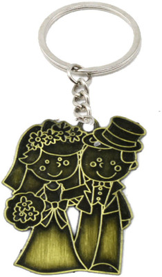 AFH Princess Couple Antique Gold Gifting Key Chain Key Chain