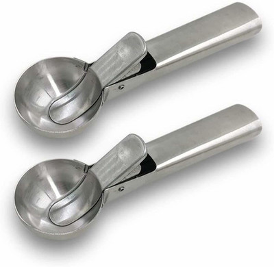 chapo Stainless Steel Spring/Trigger Ice Cream Scoop( Set of 2) Kitchen Scoop