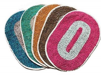 MUKESH HANDLOOM Microfiber Door Mat(Multicolor, Medium, Pack of 5)