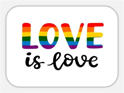 Monk Matters Love Is Love LGBT Community Design Rubber Base Gaming & Laptop (MPAD00521) Mousepad(Yellow, White)