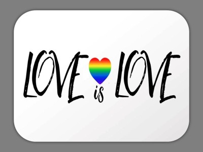 Monk Matters Love Is Love LGBT Community Design Rubber Base Gaming & Laptop (MPAD00524) Mousepad(White, Silver)