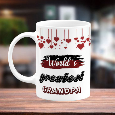 TrendoPrint World's Greatest Grandpa Ideal and Sweet Gift For Nanu Grandfather and Grandpa Nana Ji and Father Papa Happy Birthday and Happy Anniversary Gifts Printed White Tea Ceramic Coffee Mug(350 ml)