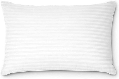 Magic Home Microfibre Stripes Sleeping Pillow Pack of 1(White)