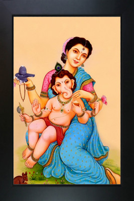 RV SALES Ganesh ganpati ji Photo Frame for Wall Hanging Gift/Temple/puja Room/Home Decor Photo Frame Religious Frame