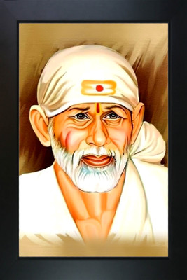 RV SALES Lord Shirdi Saibaba Photo Frame for Wall Hanging Puja Mandir Religious Frame