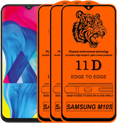 PFOAM Edge To Edge Tempered Glass for Samsung Galaxy M10s(Pack of 3)