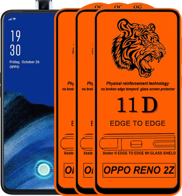PFOAM Edge To Edge Tempered Glass for OPPO Reno 2z(Pack of 3)