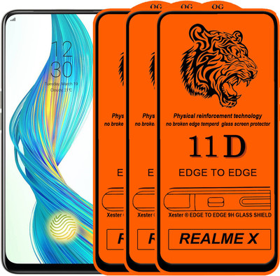 Xester Edge To Edge Tempered Glass for Realme X(Pack of 3)