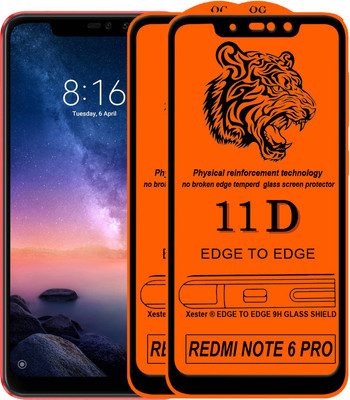 Xester Edge To Edge Tempered Glass for Mi Redmi Note 6 Pro(Pack of 2)