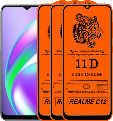 PFOAM Edge To Edge Tempered Glass for Realme C12(Pack of 3)