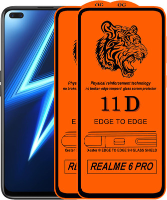 PFOAM Edge To Edge Tempered Glass for Realme 6 Pro(Pack of 2)