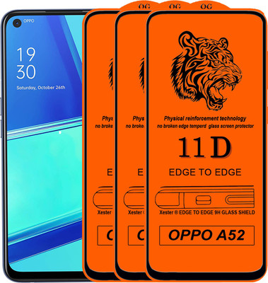 Rofix star Edge To Edge Tempered Glass for Oppo A52(Pack of 3)