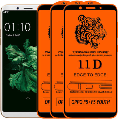 HQ Protection Edge To Edge Tempered Glass for Oppo F5 Youth(Pack of 3)