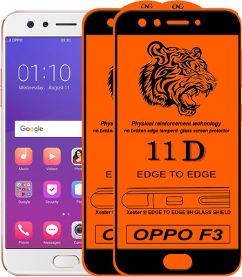 PFOAM Edge To Edge Tempered Glass for Oppo F3(Pack of 2)