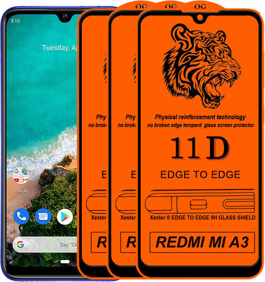 Xester Edge To Edge Tempered Glass for Mi A3(Pack of 3)