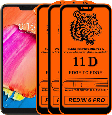 Xester Edge To Edge Tempered Glass for Mi Redmi 6 pro(Pack of 3)
