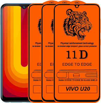 Xester Edge To Edge Tempered Glass for Vivo U10(Pack of 3)