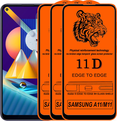 HQ Protection Edge To Edge Tempered Glass for Samsung Galaxy M11(Pack of 3)
