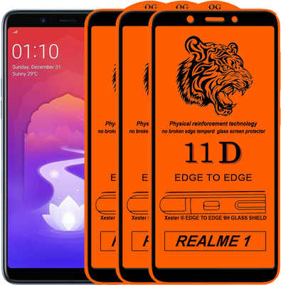 PFOAM Edge To Edge Tempered Glass for OPPO Realme 1(Pack of 3)