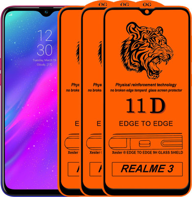 PFOAM Edge To Edge Tempered Glass for Realme 3(Pack of 3)