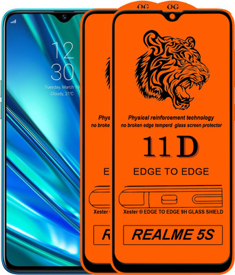 Xester Edge To Edge Tempered Glass for Realme 5s(Pack of 2)